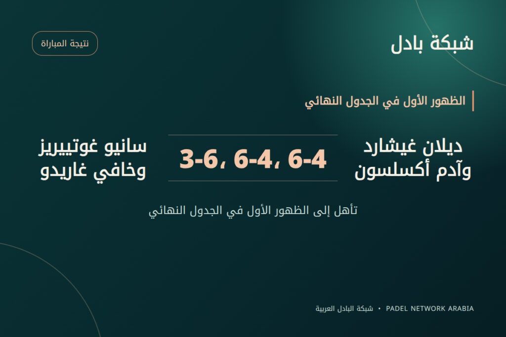 غيشارد وأكسلسون يهزمان سانيو وغاريدو بثلاث مجموعات في الظهور الأول ببطولة FIP Platinum ليون